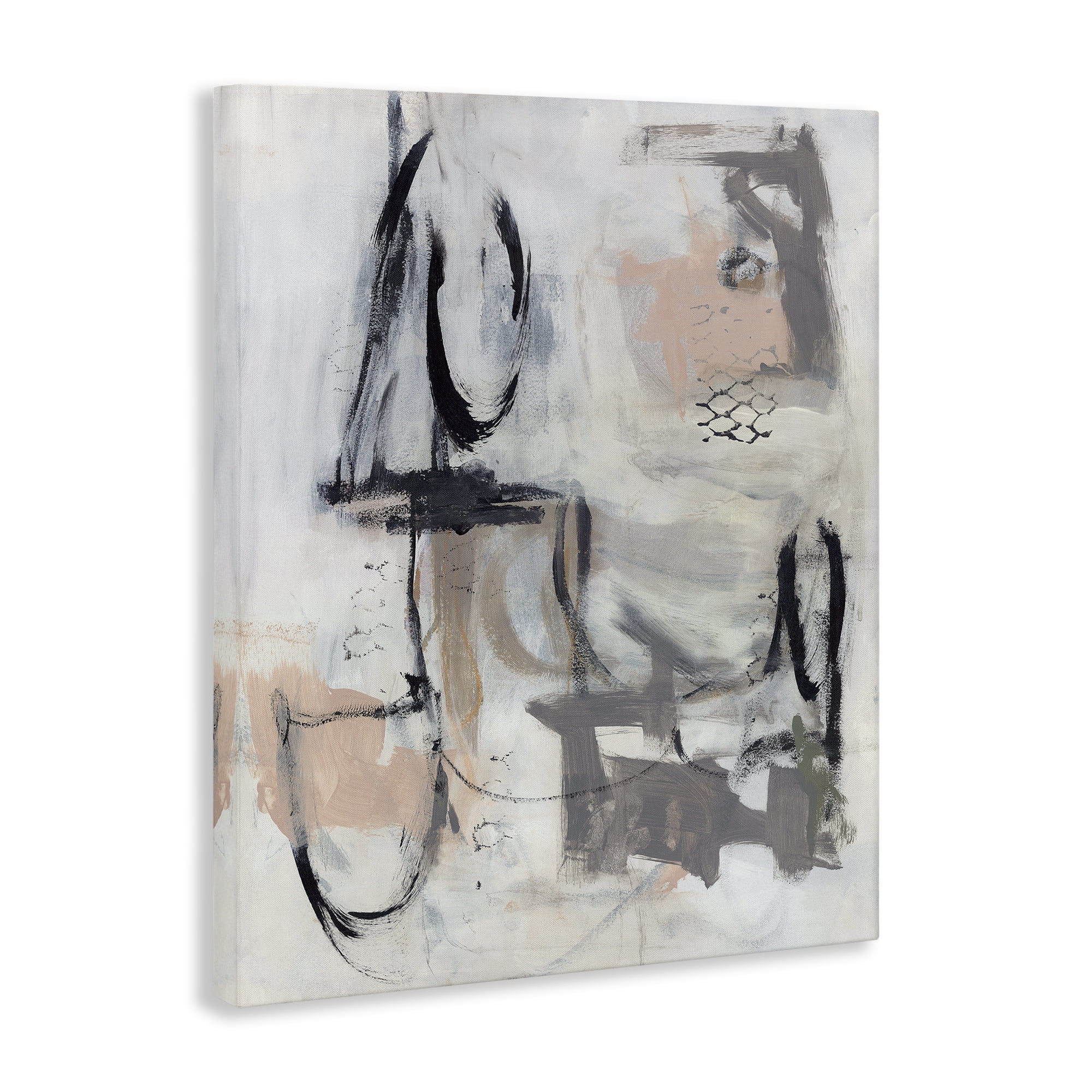 Stupell Industries Brushed Collage Abstract Abstract Painting Wrapped Canvas Art Print Wall Art, 30 x 40