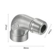 thumbnail image 3 of Unique Bargains 1/4 NPT Male to Female Thread Elbow Pipe Fitting 304 Stainless Steel, 3 of 5