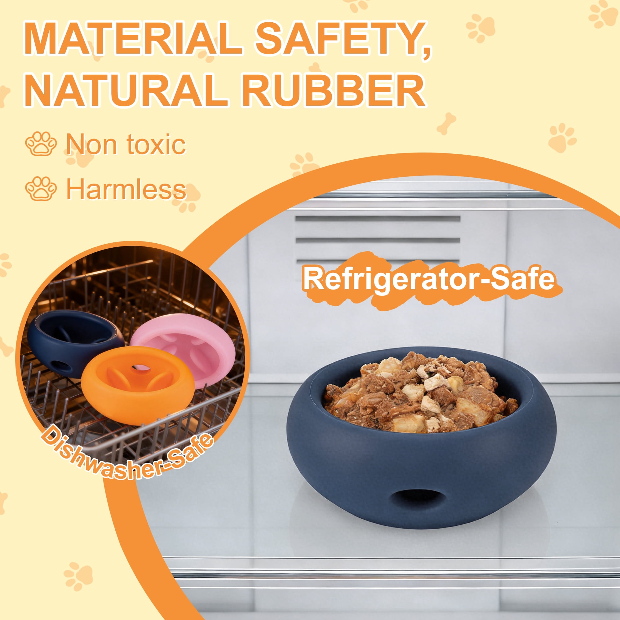 Unique Bargains Dog Enrichment Toys Durable Silicone Interactive Engagement Slow Feeder Dog Bowls Blue