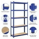 thumbnail image 3 of Estantes de almacenamiento de metal de 5 niveles, estantes de garaje ajustables de metal, estanterías de almacenamiento, estantería resistente para cobertizo, color azul, 35,5 x 12 x 71 pulgadas, 3 of 5