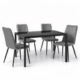 thumbnail image 1 of Set De Comedor 4 Sillas Velvet Mesa Cristal Negro Elegante gris, 1 of 8