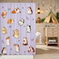 thumbnail image 2 of Erosebridal Guinea Pig Shower Curtain 72Wx78L for Boys Girls, Purple Background Waterproof Bath Curtain, 2 of 5