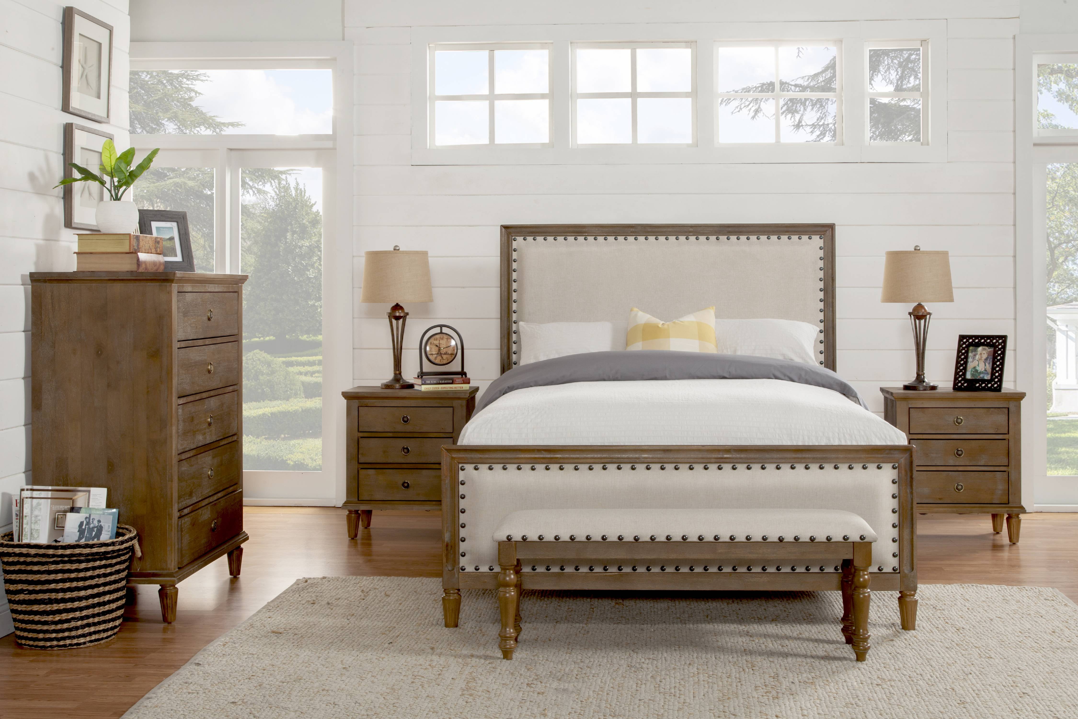 LuXeo Cambridge 5Piece King Bedroom Set with Solid Wood