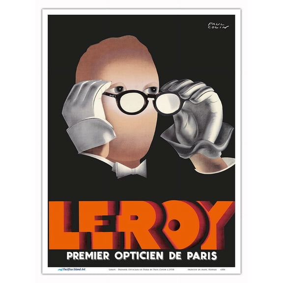 Leroy - Premier Optician of Paris - Vintage French Advertising Poster by Paul Colin c.1938 - Master Art Print (Unframed) 9in x 12in