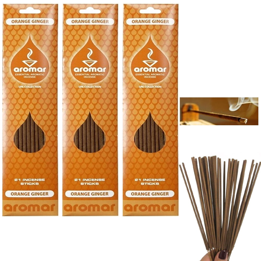 60 Orange Ginger Incense Sticks Fragrance Aroma Therapy Concentrated