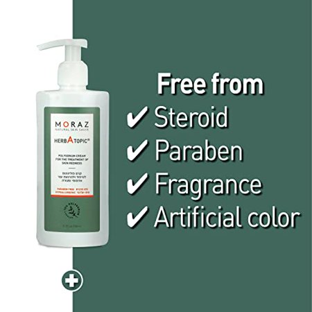 Moraz Polygonum HerbAtopic Cream - Redness Reducing Skin Care for Irritated and Itchy Skin - Soothing Body Cream - Steroid-Free Itch Relief - 8.5 oz