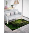 thumbnail image 2 of Green Color Owl Rugs, Modern Rug, Owl Rug, Animal Rugs, Entryway Rug, Round Rug, Personalized Gifts, Machine Washable Rug, Gift Rug, 2'x3' - 60x90 cm, 2 of 5