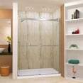 thumbnail image 7 of Transolid Brp608008c-T Brianna 80" High X 60" Wide Bypass Frameless Shower Door - Brushed, 7 of 7