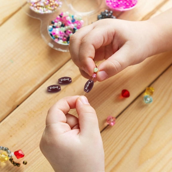 FOMIYES Dark Brown Acrylic Rugby Shaped Beads for Jewelry Making 100Pcs