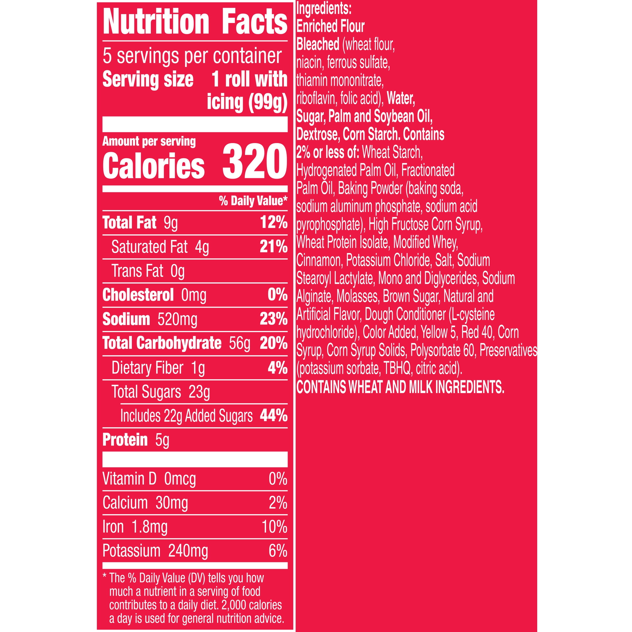 Pillsbury Grands! Cinnamon Rolls with Strawberry and Cream Flavored Icing, 5 Count, 17.5 oz