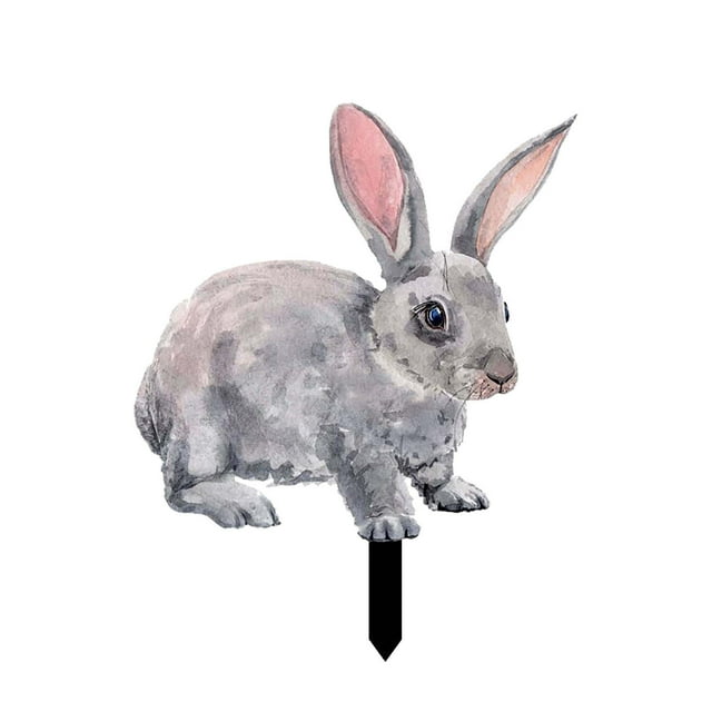 TIELUTT Easter Garden Decorations Easter Egg Rabbit Ground Insert Flower for Chicken Holder Christmas Signs for Porch Yard Signs Customized Birthday Garden Flag Holder Stand with Solar Light