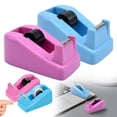 thumbnail image 3 of 2PC Desktop Tape Dispensser Set – Souew Compact Tape Cutter with Non-Skid Base for Office & schol, Blue (Color Random), 3 of 5