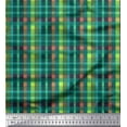 thumbnail image 1 of Soimoi Green Heavy Satin Fabric Check Check Print Fabric by Yard 54 Inch Wide, 1 of 4