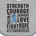 thumbnail image 4 of Inktastic ALS Awareness Strength Courage Support Boys or Girls Baby Bib, 4 of 4