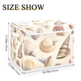 thumbnail image 5 of Yayeee Collapsible Cube Storage Bin with Lid Fabric Closet Decorative Basket with Handles, Beige Watercolor Seashells, 5 of 7