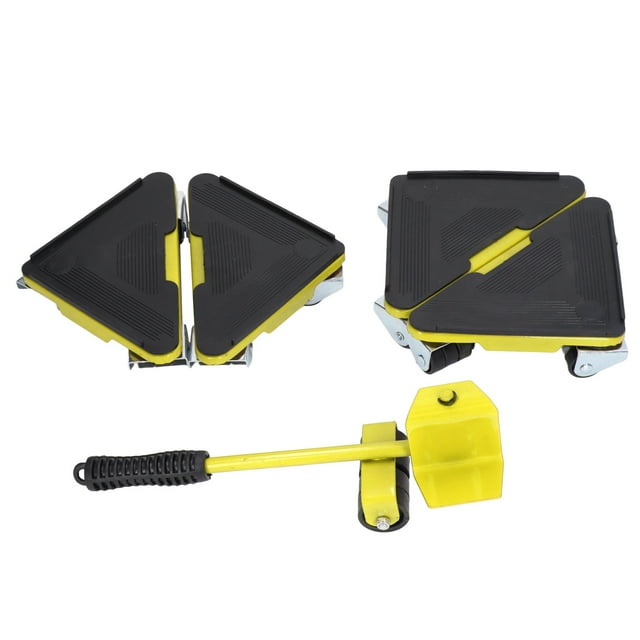 Elevador de muebles universal con ruedas, rodamiento de 300 kg, para sofá, mesa, armario, color amarillo, 5 unidades