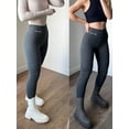 thumbnail image 3 of Women's Leggings with Fleece Thermal Cotton Skinny Pants Winter Stretch Black Grey Tights Thick Warm Velvet Leggings for Women, 3 of 5