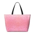 thumbnail image 2 of Gaeub Sparkly Pink Glitter Beach Travel Bag, Multi-Pocket Beach Bag, Summer Vacation Bag, Beach Essentials Tote, 2 of 7