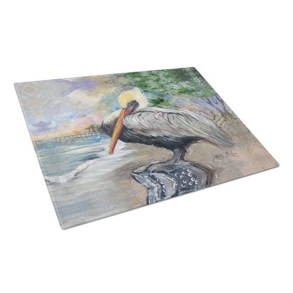 Carolines Treasures Pelican Bay Glass Cutting Board Large 12H x 16W multicolor