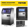 thumbnail image 6 of VEVOR Commercial Ice Maker 155lbs/24h,530W Commercial Ice Machine with 33lbs Storage Capacity, Stainless Steel Construction Ice Cube Making Machine, includes Water Filter and Connection Hose, 6 of 10