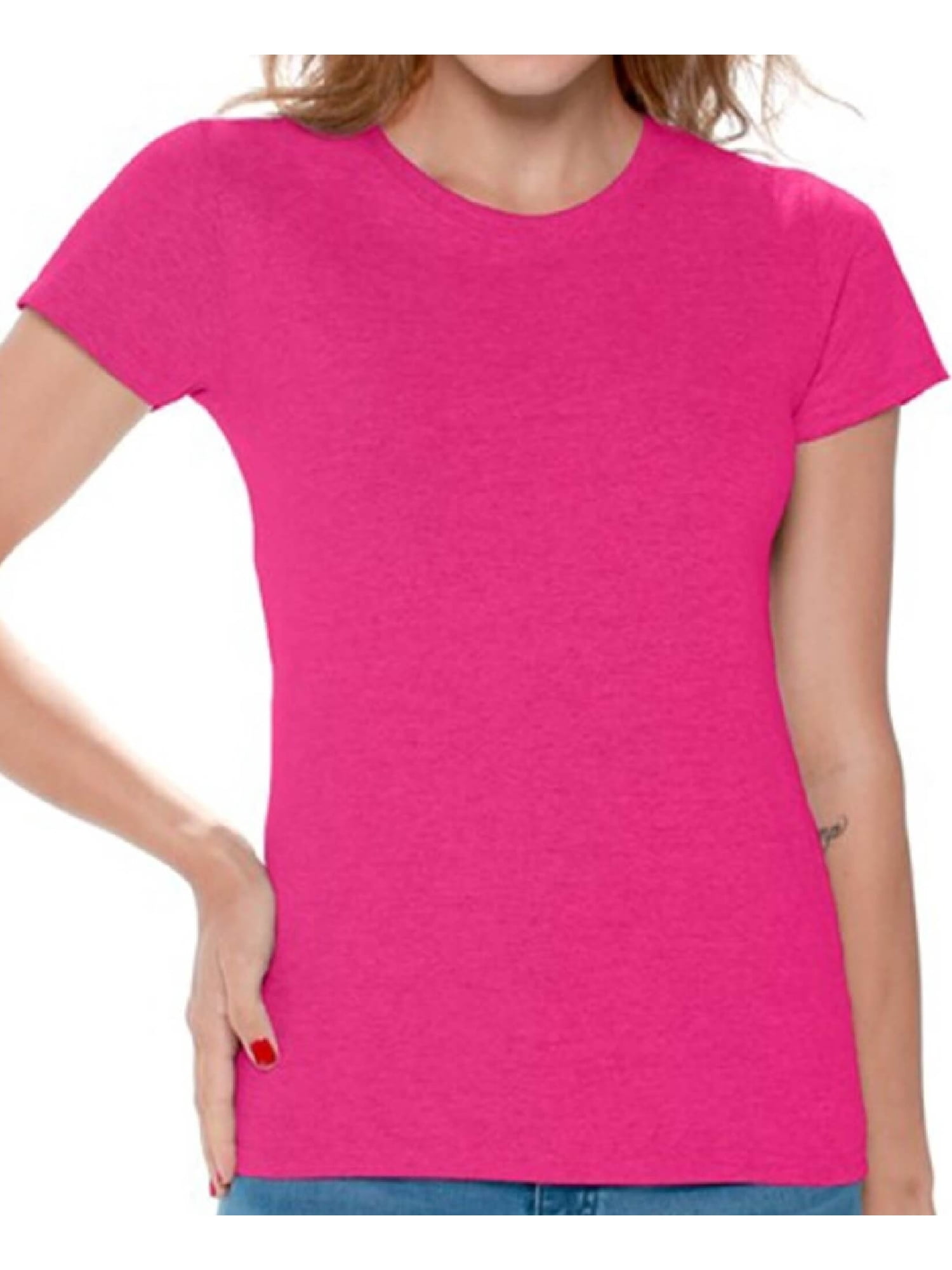 maceta Cabra mucho Gildan Women Pink T-Shirts Value Pack Shirts for Women - Single OR Pack of  6 OR Pack of 12 Cute Casual Plain Pink Shirts for Women Gildan T-shirts for  Women T-shirt Casual