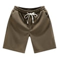 thumbnail image 2 of zeranth Men Summer Shorts Elastic Drawstring Waist Pockets Casual Shorts Solid Color Wide Leg Beach Sport Shorts Streetwear, 2 of 7