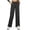 6# Black, variant on Summer Linen Pants for Women Wide Leg Elastic Waist Casual Beach Vacation Lounge Wear Dressy Flowy Plus Size Trouser Coffee L
