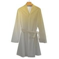 thumbnail image 4 of Abstract Texture Yellow Grey Gradient Night Robe Long Sleeve V Neck Robe With Belt Women's Sleepwear Dresses, 4 of 9