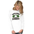 thumbnail image 4 of This Girl Loves Zombies Thumb Hands Women Plus Size Long Sleeve Graphic Tee Brisco Brands 2X, 4 of 5