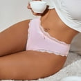 thumbnail image 4 of Levmjia Womens Lace Underpants Mid Rise Breathable Solid Color Comfortable Cotton Plus Size No Show Panties Soft Stretch Seamless For Everyday Wear, 4 of 7