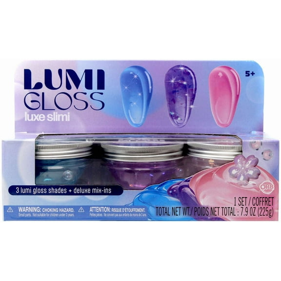 Lumi Gloss Luxe Slimi Blue, Purple & Pink Slime 3-Pack