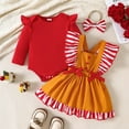 thumbnail image 2 of REgarm Christmas Outfits for Baby Girls Clothes Long Sleeve Romper Overall Skirt Dress Cute Fall Winter Outfit,12-18 Months, 2 of 6