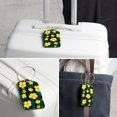 thumbnail image 6 of Square PU Leather Luggage Tags, 2 Pack, with Privacy Cover and Stainless Steel Ring - Suitable for Travel, Backpack, Handbag - Bag Tags, Handbag Tags Tropical Plants, 6 of 7