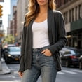 thumbnail image 5 of Women Knit Cardigan Long Sleeve Button Front V Neck Open Sweater Coat With Side Pockets Soft Thick Knitted Casual Layering Tops Spring Fall Outerwear Outfits, 5 of 8