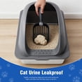 thumbnail image 5 of EDX Stainless Steel Cat Litter Box with Lid, XL Extra Large Cat Litter Box for Big Cats, High Wall Sides, Never Absorbs Odors, Anti-Urine Leakage, Easy Cleaning, Scoop and Mat Included, Dark Grey, 5 of 8