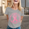 thumbnail image 2 of T-shirt à Manches Courtes Imprimé Lettres Col Rond Cancer du Sein Décontracté à la Mode pour Femmes Taille 4, 2 of 4
