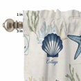 thumbnail image 4 of Kitchen Window Curtains Valance and Tier Set, Nautical Starfish Shell Conch Rod Pocket Tier Curtains and Valance 3 Piece Set, Stamp Anchor Retro Linen Window Treatment for Bedroom Living Room, 4 of 9