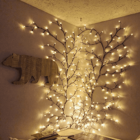 Enchanted Willow Vine Lights Christmas Swags Decorations Indoor Room Decor 18 Branches 144 LEDs USB Lighted Willow Vine Lights for Walls Bedroom Home Decor(1 pc)