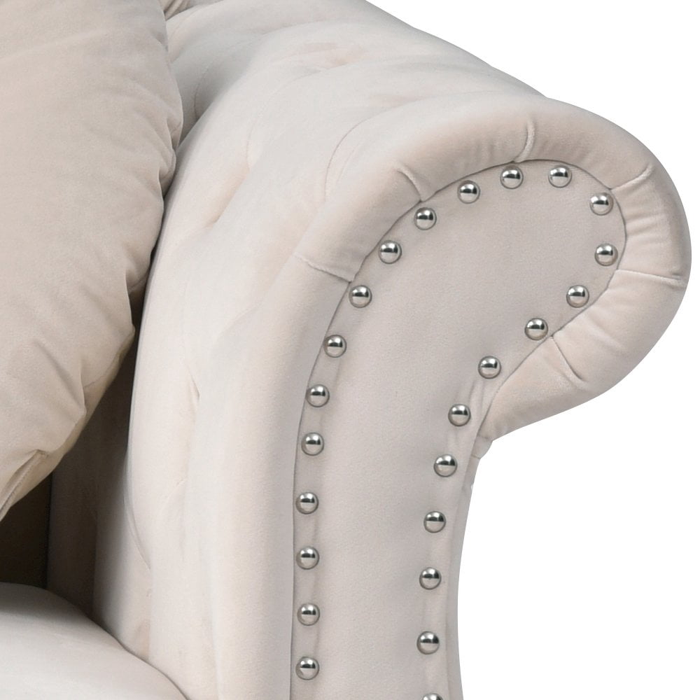Glory Furniture Hollywood Sofa Chaise in Ivory Color