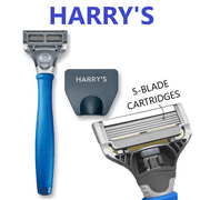 Harry's 5-Blade Razor for Men 1 Razor Handle + 2 Razor Blade Refills Indigo/Ocean Blue *EN