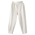 thumbnail image 3 of SNKSDGM Women's Plus Women's Pants Suit Plus Size Sweatpants Women Baggy Tall "Women's Lightweight Casual Plus Size White Loose Fit High Waisted Crop Pants", 3 of 3