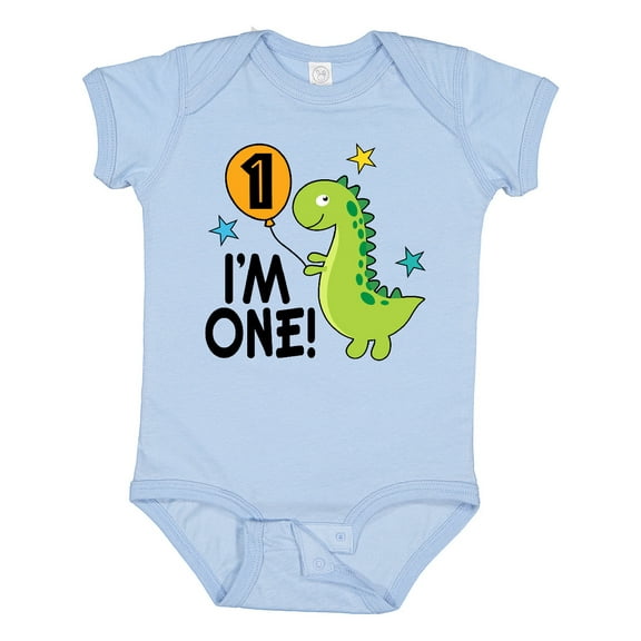 Inktastic 1st Birthday Dinosaur 1 Year Old Boy Boys or Girls Baby Bodysuit