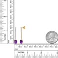 thumbnail image 6 of Gem Stone King 14K Yellow Gold Purple Amethyst and Lab Grown Diamond Dangle Earrings for Women | 2.16 Cttw | Gemstone February Birthstone | Cushion 7X5MM, 6 of 6