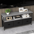 thumbnail image 2 of Wpond Adjustable Television Stand, Wood Fabric Black, 47.3” x 11.8” x 22.5”, 2 of 5