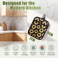 thumbnail image 2 of 2 Pcs Pot Holders with Pocket Cotton Pot Holder Oven Mitts for Kitchen Baking Cooking,Yellow Sunflowers On A Black Background, 2 of 5