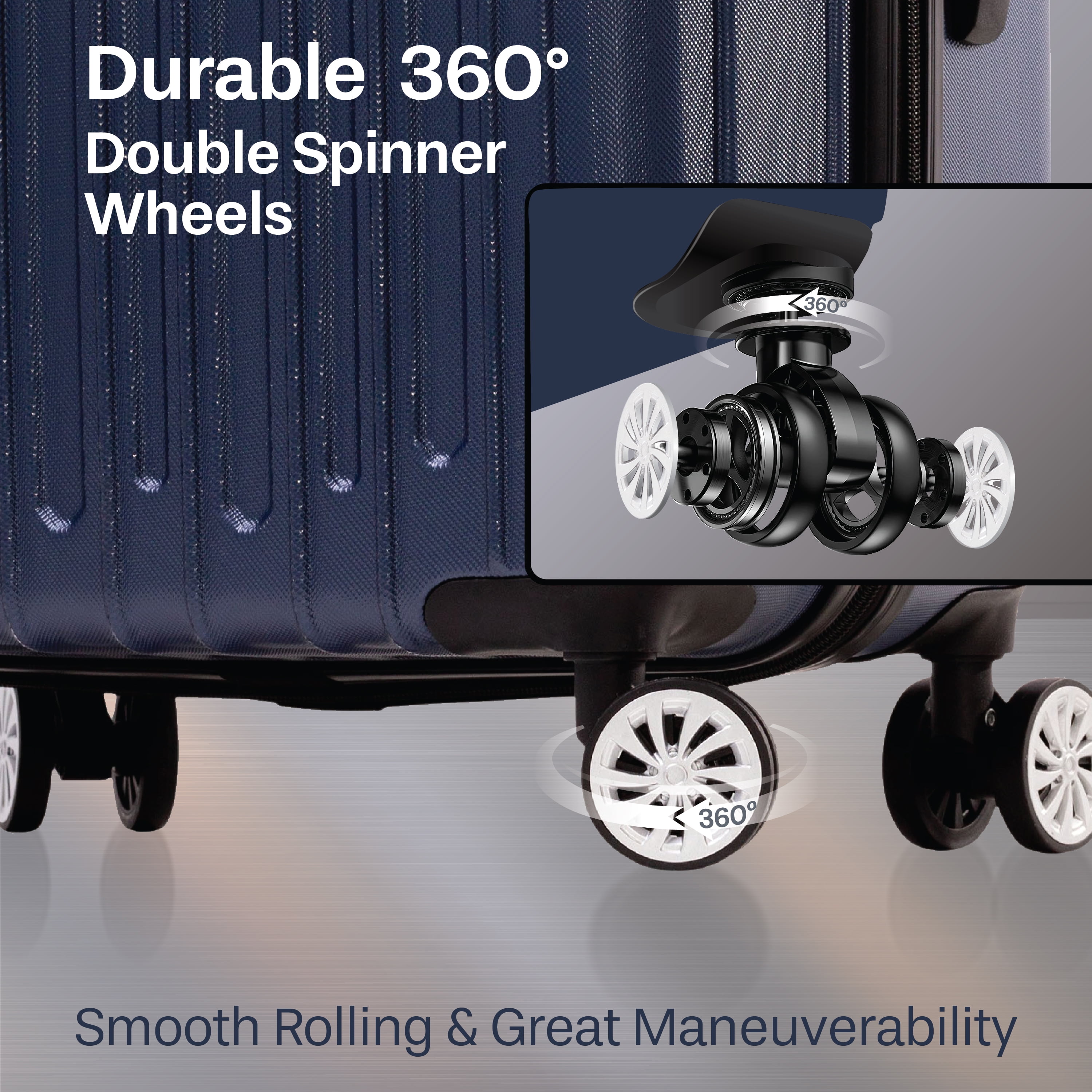 JetStream Aera Hardside Luggage Set, Suitcase Set with Spinner Wheels: Two Large Suitcases and One Carry on Luggage