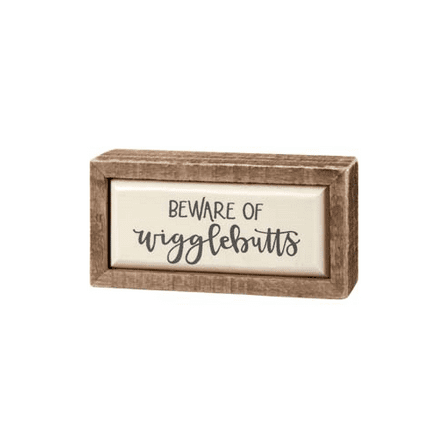 Primitives Box Sign Mini - Beware Of Wigglebutts