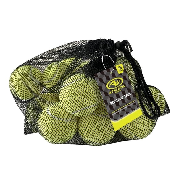 Pelotas de Tenis Athletic Works Sin Presión en Bolsa con 18 Piezas