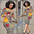 thumbnail image 3 of Vestidos africanos, ropa con cuello en V de moda étnica tribal con estampado Dashiki CM, 3 of 4