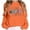 Orange, variant on Women's Sweatshirt New Letter Printed Round Neck Pullover Street Long Sleeve Pullover Hoodie with Trendy Graphic Orange M